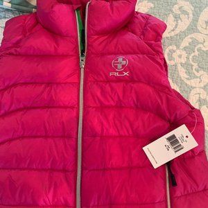 Girls pink pouf vest
